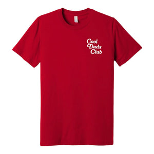 “Cool Dads Club” Script T-Shirt - Grab ‘n Go (Red / White)