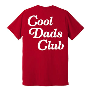 “Cool Dads Club” Script T-Shirt - Grab ‘n Go (Red / White)