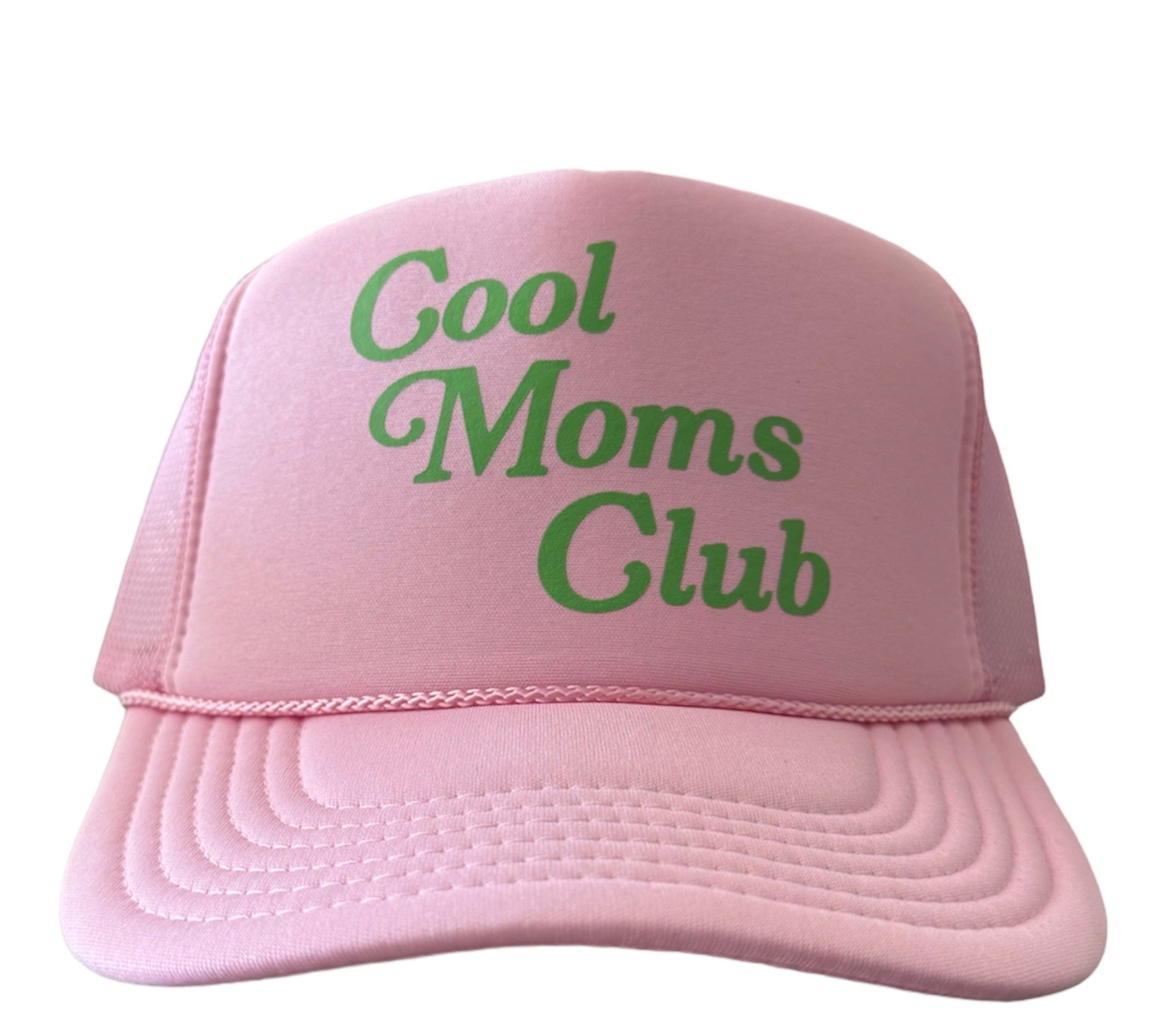 “Cool Moms Club” Trucker Hat - Pink/Green