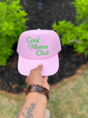 “Cool Moms Club” Trucker Hat - Pink/Green