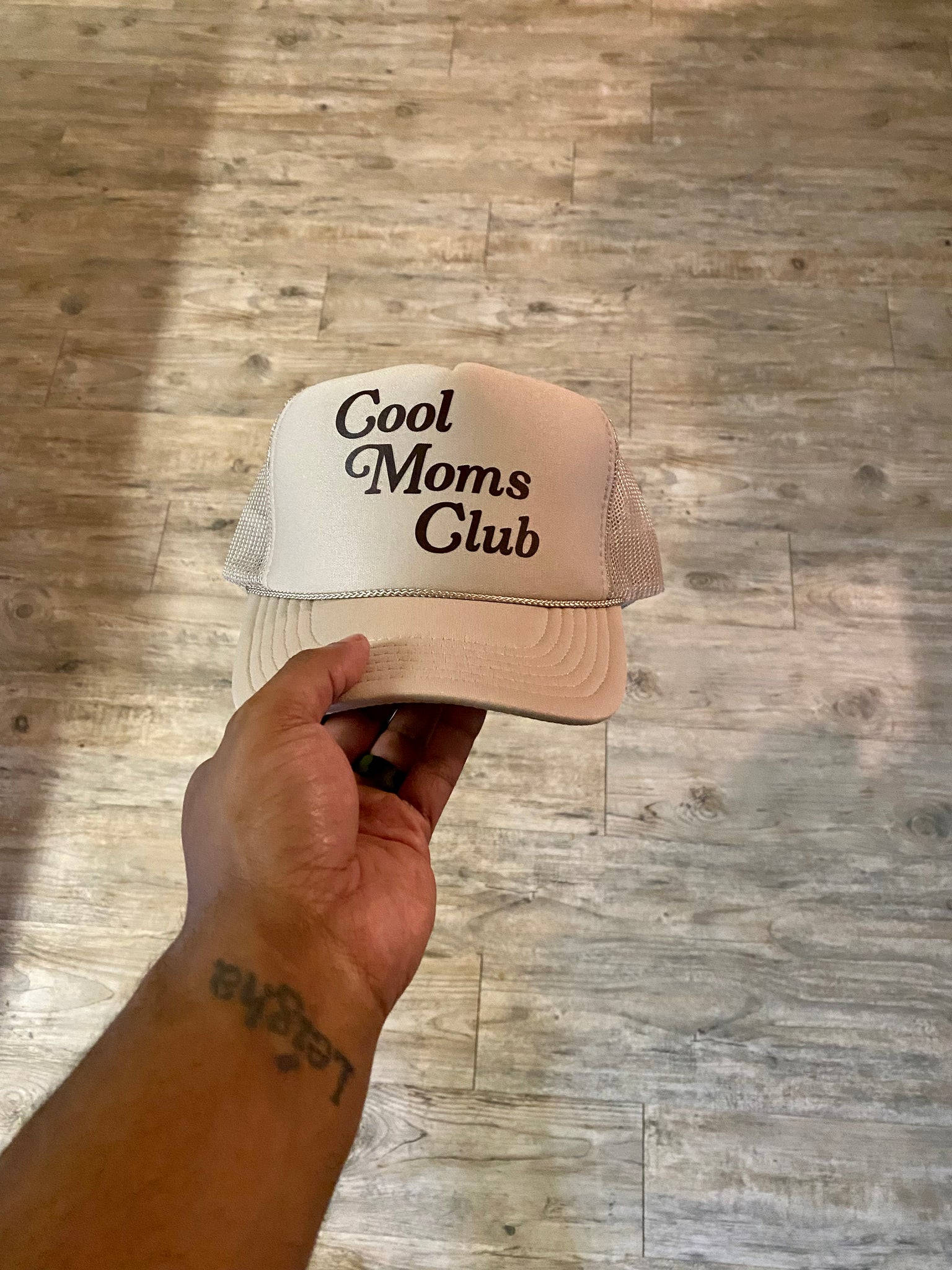 “Cool Moms Club” Trucker Hat - Tan